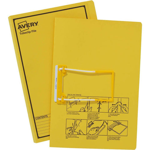 Avery 84442 Tubeclip File Foolscap Pack of 20 (Yellow)