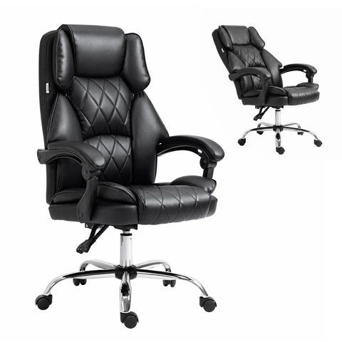 Artiss Executive Office Chair Leather Recliner (Black)