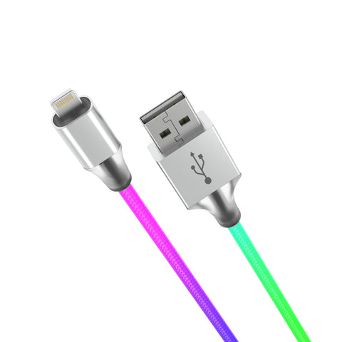 Laser 1m MFi Lightning to USB-A Cable (Rainbow)