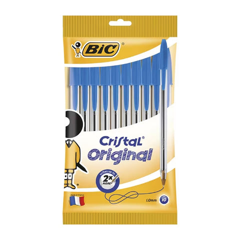 Bic Cristal Original Ballpoint Pen 1.0mm Nib - Blue (10-Piece)