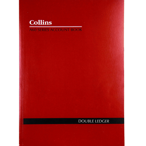 Collins Debden Collins A60 Series Account Book Double Ledger 60 Leaf A4 Red