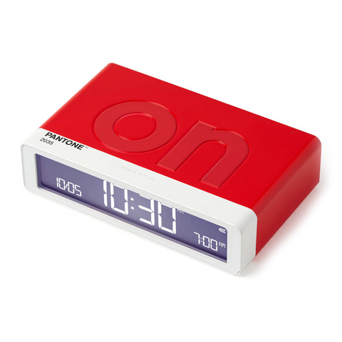 Lexon Flip Classic Reversible Alarm Clock PANTONE (Red)