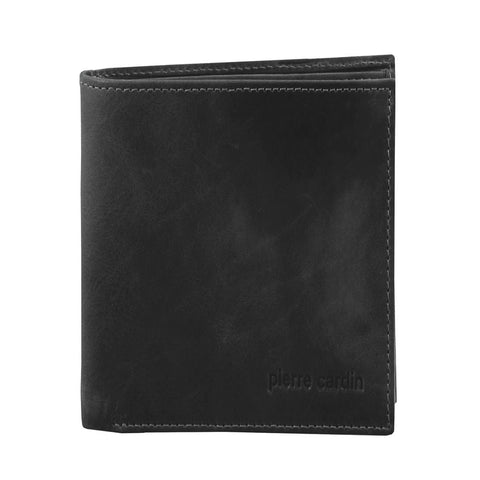 Pierre Cardin Men's Leather Tri-Fold RFID Protected Wallet 10x12cm Black