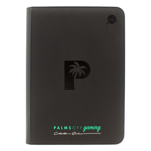Palms Off Gaming Collector's Series Card Loader TOP LOADER Clear Zip Binder - Black