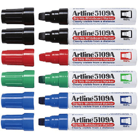 Artline 5109A Whiteboard Marker 10mm Assorted (6)