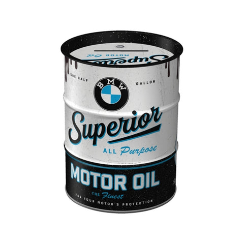 Nostalgic-Art Money Box Oil Barrel BMW Motor 9.3x9.3x11.5cm