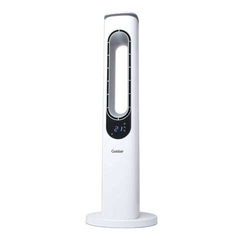 Goldair 94cm 50W Bladeless Electric Cooling Tower Fan with Remote/Mood Light - White