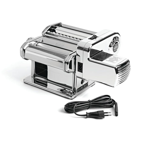 Marcato Atlas Plus Motor Pasta Machine Stainless Steel with 4 Shape Options Silver