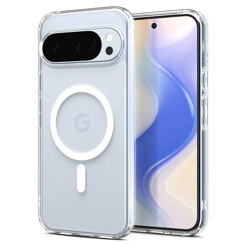 Spigen Google Pixel 10 Ultra Hybrid (MagFit) Case (Clear Case / White Ring)