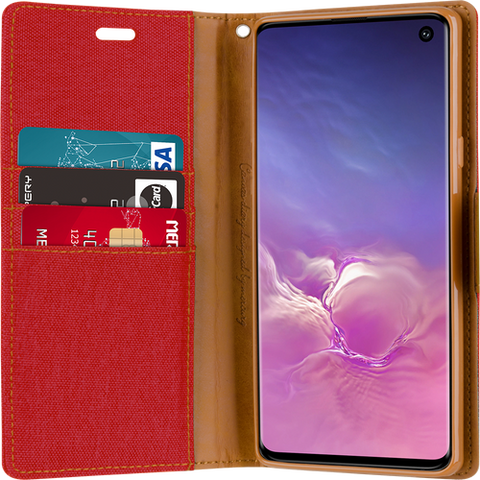 Goospery Canvas Diary For Galaxy Note 10 Plus - Red