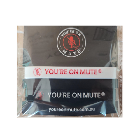 You're On Mute Speak Up Wristbands 2-Pack (Black and White)