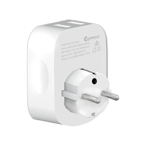 Sansai Travel Adaptor with USB-C And USB-A Port - AU/Europe Region