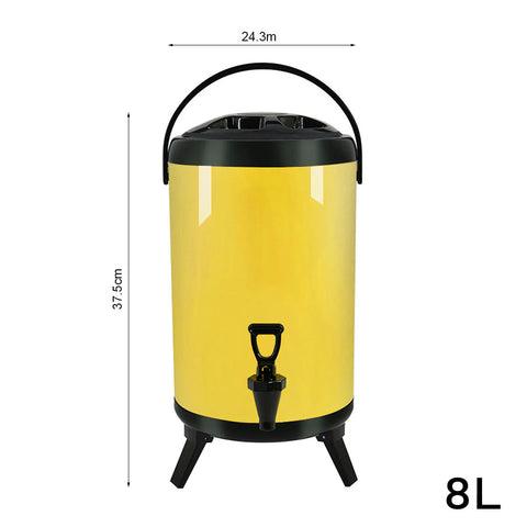 SOGA 8L Insulated Stainless Steel Beverage Dispenser with Faucet  (Yellow)