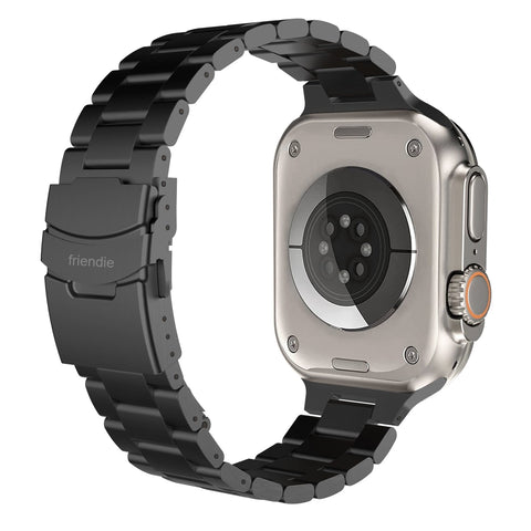 Friendie Stainless Steel Link Bracelet Band (Ultra) – Sydney Ultra Black (Apple Watch Ultra, Large)