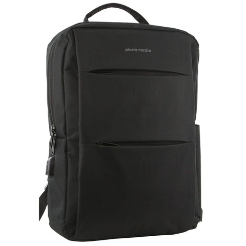 Pierre Cardin Travel Backpack with USB Port - Black