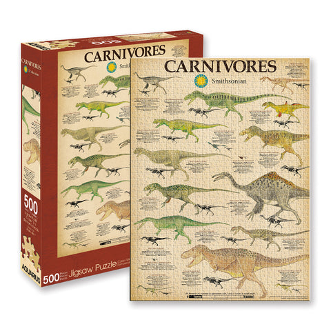 Aquarius 500pc Smithsonian Carnivore Dinosaurs 35x48cm Jigsaw Puzzle Game 14+