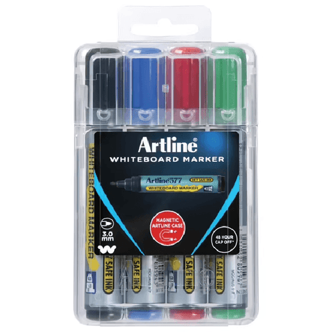 Artline 577 Whiteboard Marker 2mm (Assorted) [Wallet 4]