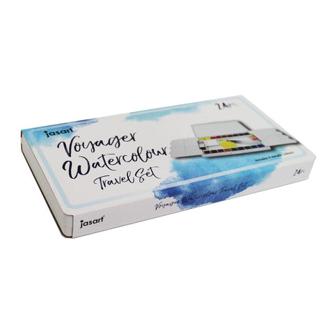 Jasart Voyager Art/Craft 24-Watercolour Painting Travel Set with Storage Case
