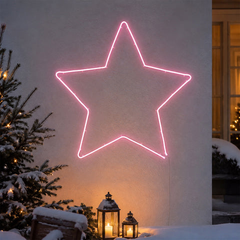 Lexi Lighting Neon Star Sign - Large Pink