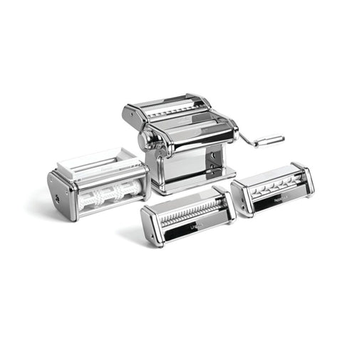 Marcato Atlas Plus Pasta Machine Gift Set with 6 Shape Settings 4pc (Silver)