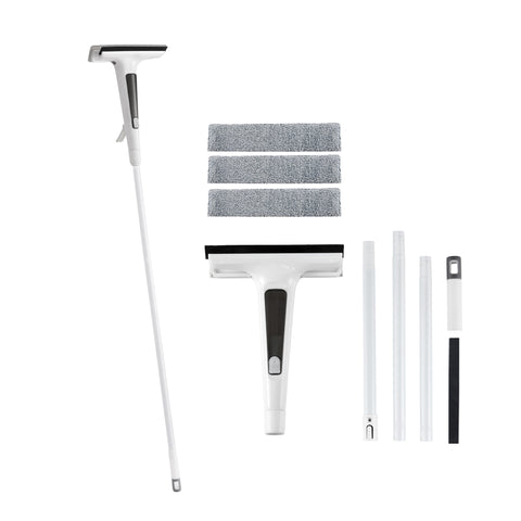 Giantz Window Cleaner Mirror Car, Spray Scrub Squeegee 136cm Extendable Long Handle