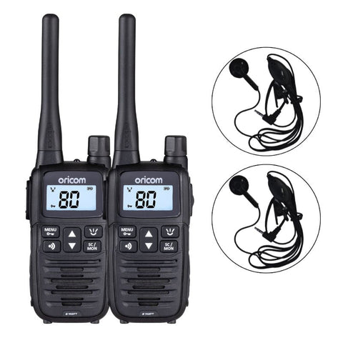 Oricom UHF2400 2W UHF CB Radio Twin Pack with Earpieces