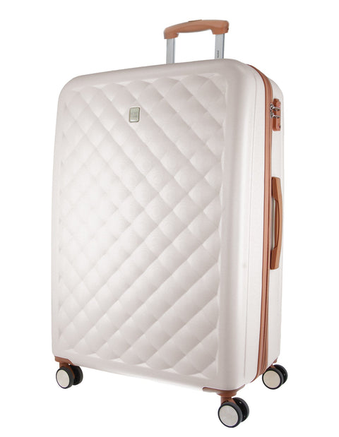 Pierre Cardin 4 Wheel Large Hard-Shell TSA Lock Travel Luggage 80cm White