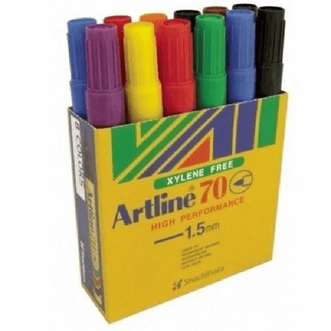 Artline Box 12 70 Permanent Marker 1.5mm Bullet Tip (Assorted)