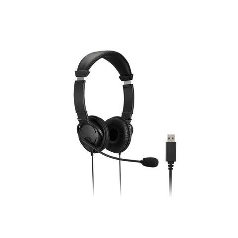 Kensington Hi-Fi USB-A Headphones with Microphone/Volume Control For Laptop Black