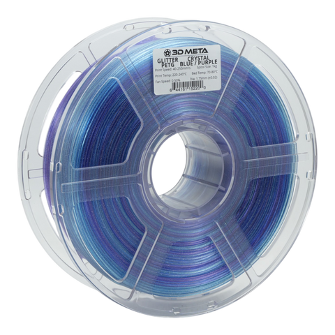 3D META Glitter PETG 3D Printing Filament - Crystal Blue / Purple