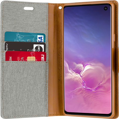 Goospery Canvas Diary For Galaxy A21S - Grey