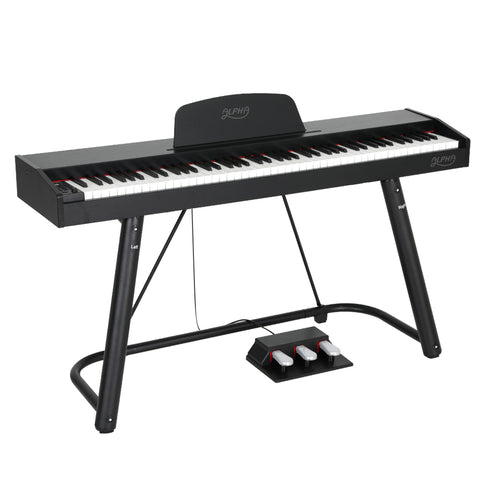 Alpha 88 Keys Electronic Piano Keyboard Digital Electric with Stand Semi-Weighted