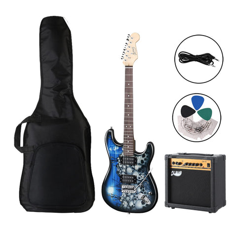 Alpha Electric Guitar Music String Instrument 20W Amplifier Blue