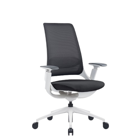Desky Pulse Supportive Desk Chair No Headrest (White)