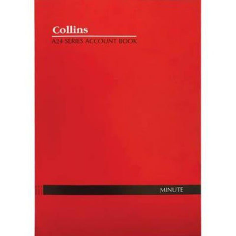 Collins Debden Collins A24 Series Account Book Minute Feint Ruled Stapled 24 Leaf A4 Red