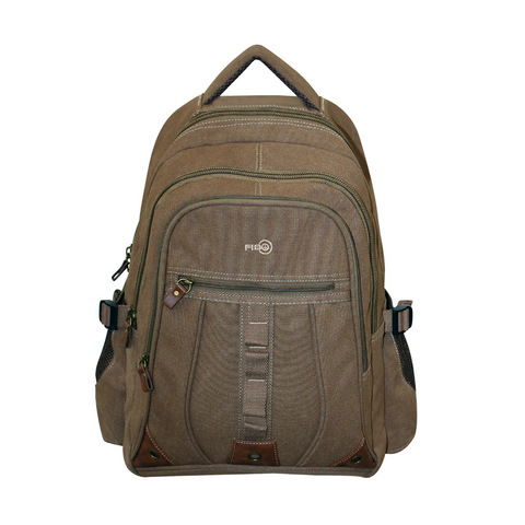 FIB Washed Canvas Backpack Bag Khaki