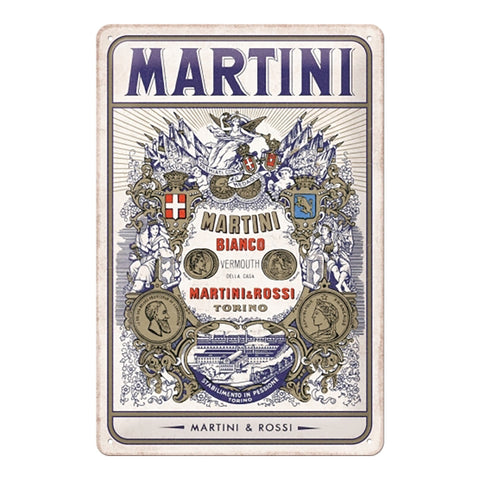 Nostalgic-Art 20x30cm Medium Sign Plaque Martini Bianco Vermouth Label