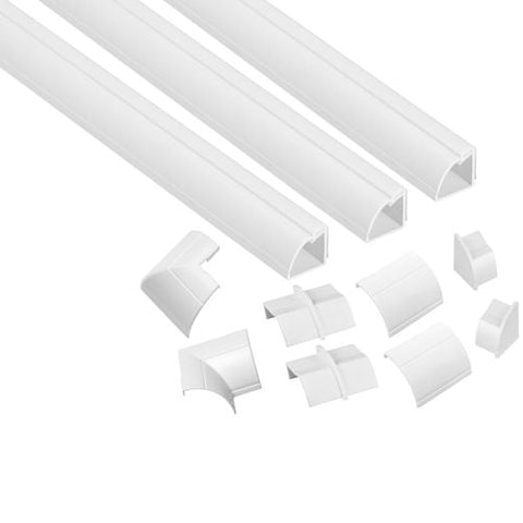 D-Line Cable Management Trunking Kit 3x1m 22x22mm (White)