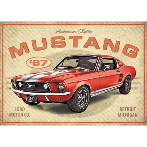 Nostalgic-Art Ford Mustang GT 1967 Red Puzzle 68x48cm Vintage Style 1000pc