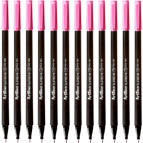 Artline Box 12 Supreme Fineliner Pen 0.4mm (Pink)