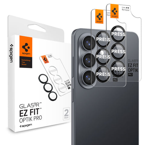 Spigen Galaxy S26 GLAS.tR EZ Fit Optik Pro 2PCS Lens Protector (Black)