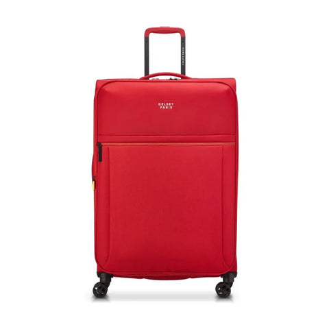 Delsey Brochant 3 Large 78cm Expandable Travel Luggage Suitcase TSA Lock Red
