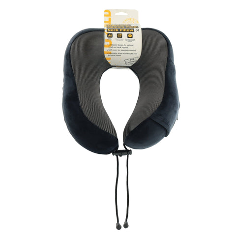 Milleni Travel Ergonomic Memory Foam Adjustable Soft Cover Neck Pillow Black