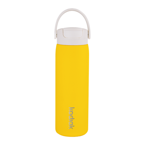 Kodiak Impact 710ml Insulated Stainless Steel Bottle with Straw Lid - Yellow Noa