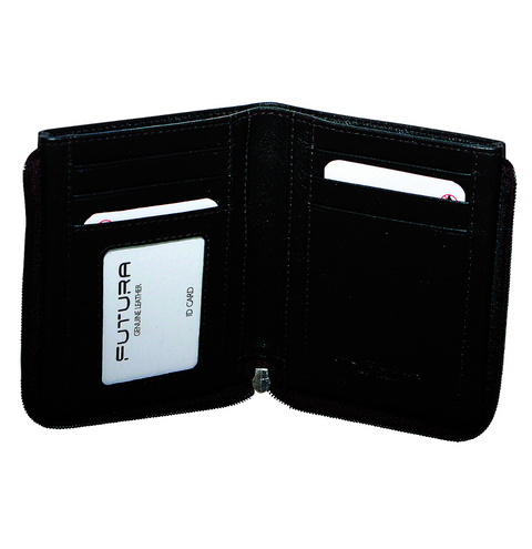 Futura RFID Leather Zip Around Wallet - Black