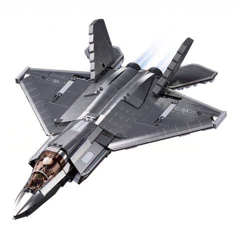 Sluban B1186 Model Kit 1:44 J35 Carrier Fighter Chinese Stealth Jet Plane Modern PLAAF Military Building Blocks DIY Set Toy