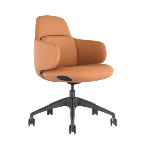 Desky Arco Office Chair - Tan Microfiber Leather