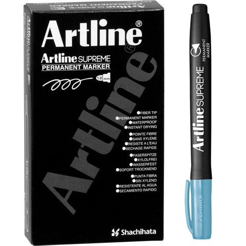 Artline Supreme Permanent Marker Box of 12 (Light Blue)