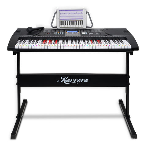 Karrera 61-Keys Electronic LED Keyboard Piano with Stand (Black)