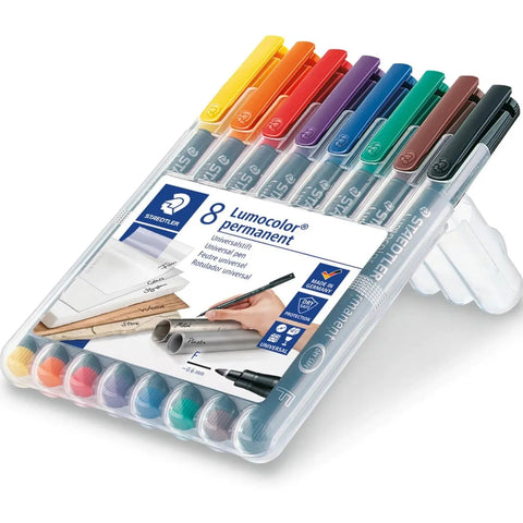 Staedtler 318 Lumocolor Permanent Marker Pen Fine (Assorted) [Wallet 8]